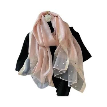 Imagem de Lenço de Linho e Seda Luxo Feminino - Xale, Bandana e Hijab para Verão