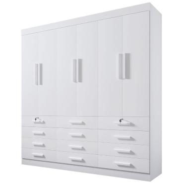 Imagem de Guarda Roupa Mônaco Plus Branco 6 Portas 12 Gavetas D?doro