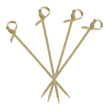 Imagem de 2X 100 Uni Espeto Espetinho Bambu Palito Nó Lanches Petisco