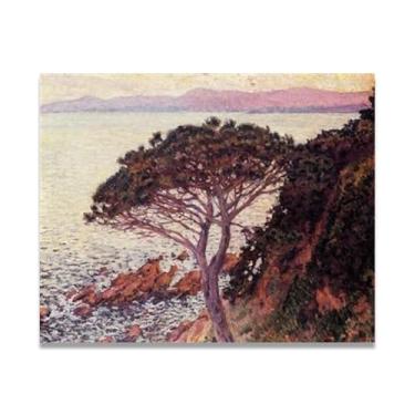 Imagem de LKXGRRSFG SunsetThéo van Rysselberghe: Impressão em tela neoimpressionista belga chave 23,15 x 71,9 cm sem moldura