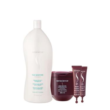 Imagem de Kit Senscience Silk Moisture Inner CPR Shampoo G Máscara Ampola (4 produtos)