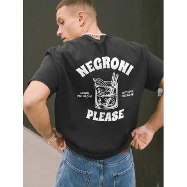 Imagem de Camisa Masculina Camiseta Drink Negroni Moda Basica Algodao - crushed,