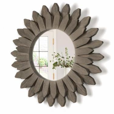Imagem de Espelho de decoração de parede Honiway Sunburst 30cm Rustic Farmhouse