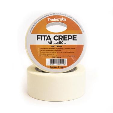 Imagem de Fita Crepe Larga Adesiva Papel Uso Geral 48Mm X 50M