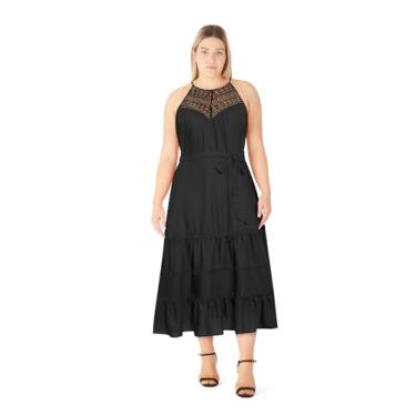 Imagem de City Chic Vestido feminino plus size - detalhe Freya, Preto, 46