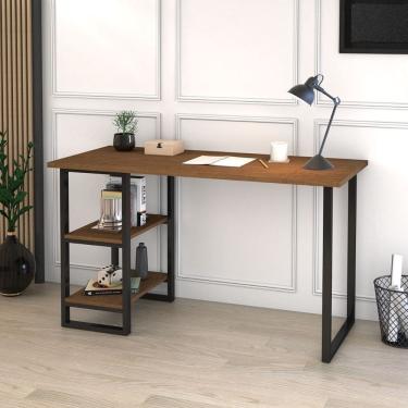 Imagem de Escrivaninha Aço Com 2 Prateleiras 1,20 Home Office Estudo