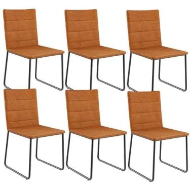 Imagem de Kit 06 Cadeiras Decorativa Estofada Para Sala De Jantar Preto Maya L02