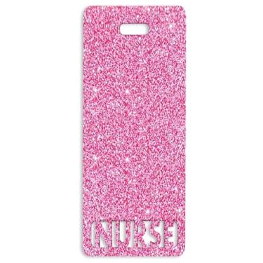 Imagem de Emblema de enfermeira estendido amigo vertical fofo crachá amigo para enfermeiras colorido e glitter acrílico etiqueta de enfermeira tamanho perfeito para identificação de enfermagem estendida