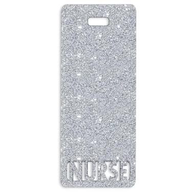 Imagem de Emblema de enfermeira estendido amigo vertical fofo crachá amigo para enfermeiras colorido e glitter acrílico etiqueta de enfermeira tamanho perfeito para identificação de enfermagem estendida