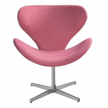 Imagem de Poltrona Decorativa Isis Swan Cadeira Giratória Pé Metal Recepção Escritório