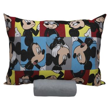 Imagem de Jogo de Cama Portallar Solteiro Malha 100% Algodao Disney Mickey Glasses 2 Pçs Cinza