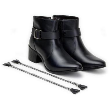 Imagem de Bota Coturno em couro legitimo 3x1 com Acessórios - MocFlex, Preto, 37