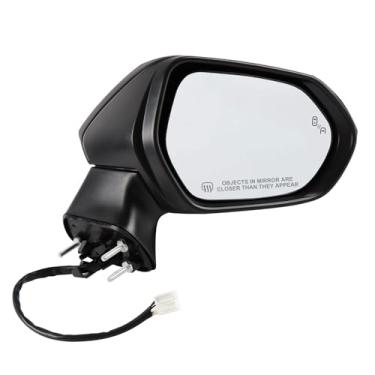 Imagem de Espelho lateral do motorista compatível com Toyota Corolla 2019-2025 7 pinos com vidro elétrico aquecido manual dobrável monitoramento de ponto cego com seta Preto Espelhos retrovisores laterais