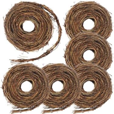 Imagem de Janinka 6 peças guirlanda de videira natural para artesanato, guirlanda de galhos faça você mesmo, guirlanda de vime, para casamento, Natal, casa, feriado, porta, vaso de parede, decoração de casa