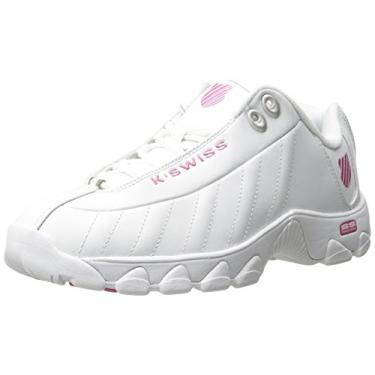 Imagem de K-Swiss Tênis feminino St329 CMF, Branco/rosa choque, 9