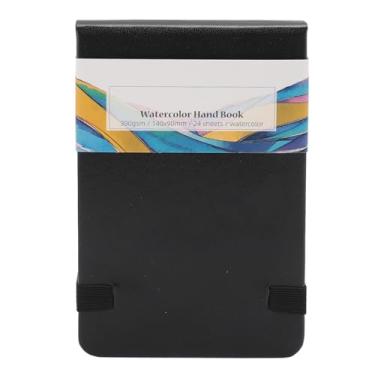 Imagem de HEEPDD Watercolor Journal, 24 Folhas 300gsm Multifuncional Jornal Aquarela Jornal Grosso Capinho de Couro PU Portátil PocketBons para Viagens Ao Ar Livre NAN (SA-DQ22006)