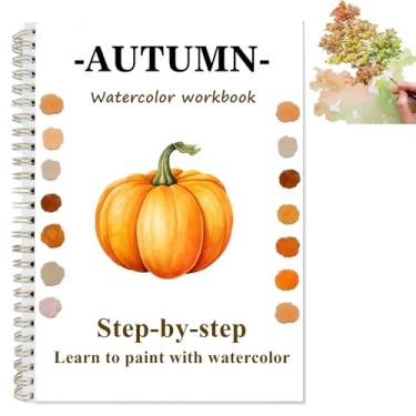 Imagem de Livro de colorir para iniciantes kit de pintura fácil de cenas da natureza conjunto de pintura artesanato para exploração criativa presente para adultos adolescentes (outono, sem paleta)