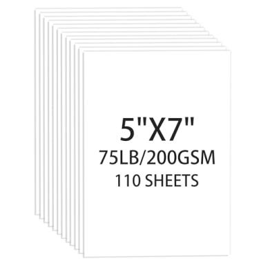 Imagem de Cartolina branca 12 x 18 cm, 110 folhas, papel de cópia de 34 kg/180 g/m²