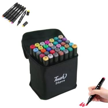 Imagem de Estojo 36 Canetas Marcadoras Touch Permanente Canetinha Ponta Dupla (Fina + Grossa) Para Colorir Bobbie Goods, Lettering, Desenho, Arte Profissional e Escolar