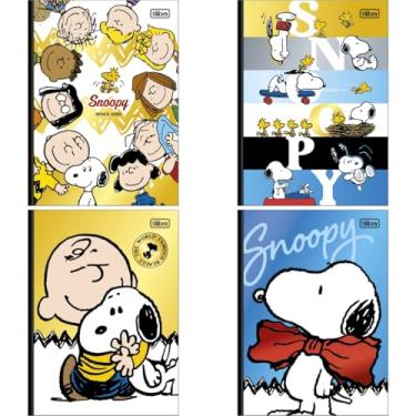 Imagem de Kit de Cadernos, Tilibra, 1 Matéria, Capa Dura, Colegial, Snoopy, 80 Folhas, Decorado Costurado, Pacote com 4