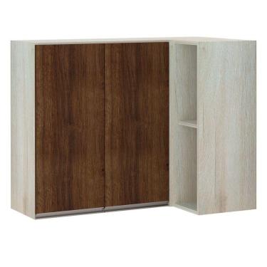 Imagem de Armário Canto Reto Conjugado 2 Portas C/Nicho Legno Crema