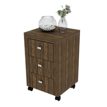 Imagem de Gaveteiro 3 Gavetas Com Rodízios Me4108 Nogal