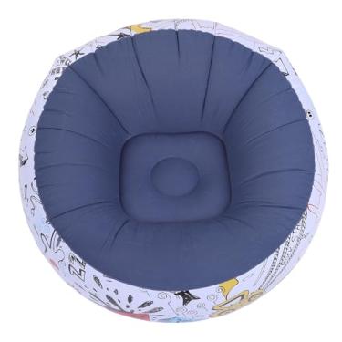 Imagem de Diydeg Espreguiçadeira Inflável, PVC Reunindo Graffiti Sofá Inflável Sofá Ergonômico Cadeira para Salas de Estar, Quartos, Varandas, Jardins, Praias (Azul profundo)