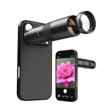 Imagem de MIAO LAB Lente teleobjetiva HD 10X e lente macro de 200 mm, kit de lente de câmera de telefone de alumínio 2 em 1 com interface de rosca de lente de 17 mm. Acessório de lente de telefone adequado para