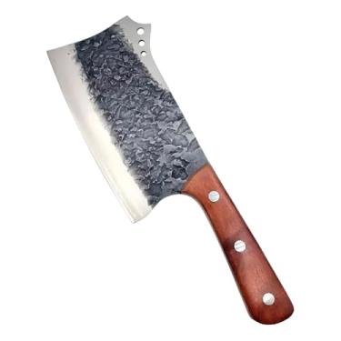 Imagem de Cutelo Artesanal Premium, Aço Inox com Cabo de Madeira, Lâmina Full Tang 18cm, Espessura 4mm, Design Rústico para Churrasco