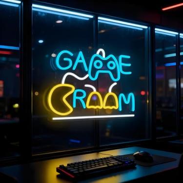 Imagem de Neonawall Game Room Neon Sign for Wall Decor Light Up Letters Business Led Sign Birthday Party Gifts Led Decorative Night Signs Gamer Room Decorations Party Signs for Home Bedroom Internet Cafe