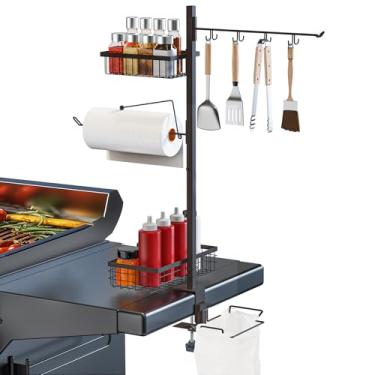 Imagem de Go-komax Organizador de grelha 5 em 1 para Blackstone – Organizador de churrasqueira para acampamento ao ar livre, utensílios e acessórios, acessórios para churrasco e defumadores para Dia dos Pais