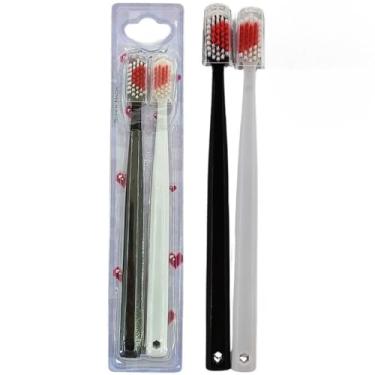 Imagem de Escova Dental Soft Care Super Macia com Coração - Presente para Dia dos Namorados, Formatura e Presentes Românticos((8) Escovas Preto/Gelo)