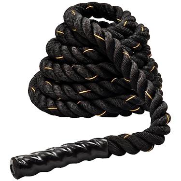 Imagem de Signature Fitness Corda de Batalha, 3,9 cm de diâmetro, 5 cm de diâmetro, Dacron de 9,5 m, 1,2 m, 1,5 m, cordas pesadas para academia em casa e treino