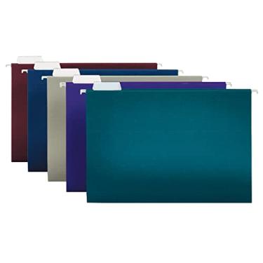 Imagem de Pasta de arquivos para pendurar de 2 tons da Office Depot, corte 1/5, 21,6 cm. x 35,56 cm, tamanho legal, cores sortidas, caixa com 25, ODOM01945, Cinza, 1-Pack