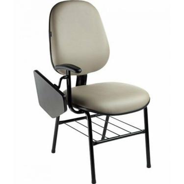 Imagem de Cadeira Universitária Prancheta Fixa Linha Siena Lisa Cinza