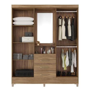 Imagem de Cômoda Flora E Guarda Roupa Casal Capelinha Pérsia Amêndola Touch - Demóbile