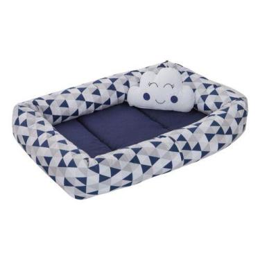 Imagem de Ninho Redutor De Berço Bandeirola Marinho - Carinha de Anjo Enxovais