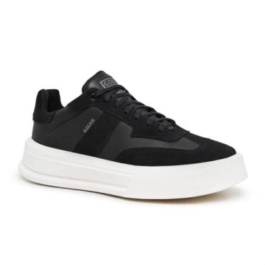 Imagem de COLIVR Tênis Masculino em Couro Legítimo, Design Moderno, Sola Branca, Casual Streetwear, Palmilha em Gel, Numeração 37-44, Preto e Cinza (Branco + Cinza, BR, Adulto, Numérico, 37)