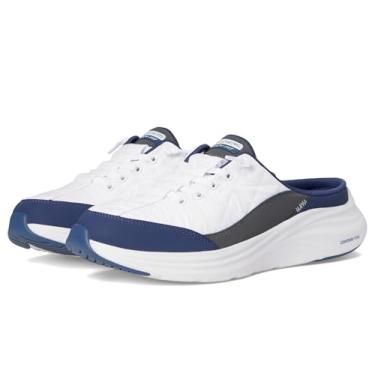 Imagem de Skechers Tênis feminino de espuma de contorno confortável, Branco/Azul marinho, 39
