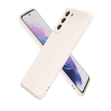 Imagem de oakxco Capa de silicone para Samsung Galaxy S21 Plus, ultrafina, fina, para mulheres, meninas, cor lisa, minimalista, estética, fofo, design feminino, gel de borracha macia com capa para câmera, pedra