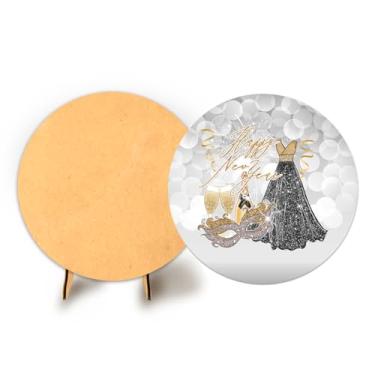 Imagem de Painel Redondo C Elastico 50cm Ano Novo + Suporte MDF (ANV008)