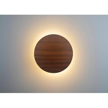 Imagem de Arandela Luz Indireta Eclipse Madeira Imbuia 20cm 3000k Imbuia