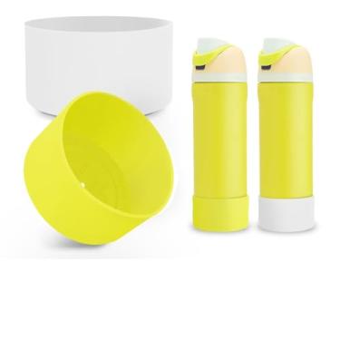 Imagem de Kaitiaki 2 peças de bota de silicone para garrafa de água FreeSip Owala 680 g, capa inferior antiderrapante resistente a arranhões, acessórios de garrafas esportivas protetoras, livre de BPA (amarelo