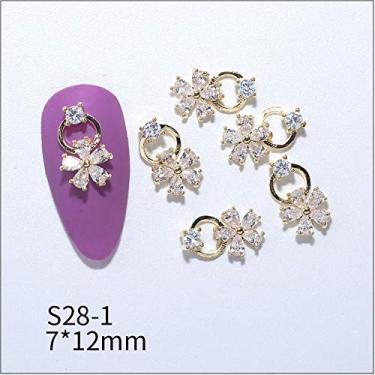Imagem de Pingentes de acessórios de manicure de cristal para unhas de strass de luxo joias de unhas flores para unhas (S28-1)