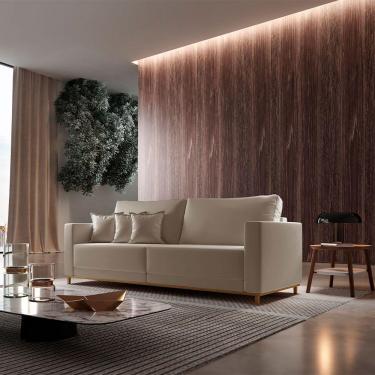 Imagem de Sofá Djon 02 Módulos De 100cm B20cm Meu Sofá Online B002 Veludo Capuccino