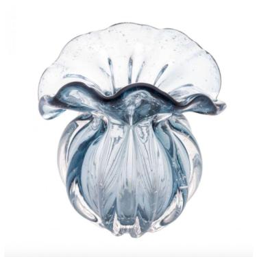 Imagem de Vaso De Vidro Italy Azul 13,5x11x14 Cm - Lyor