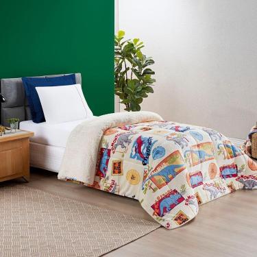 Imagem de Edredom Coberdrom Diverkids Solteiro Sherpa Toque Lã Carneiro - Dino