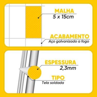 Imagem de Tela Alambrado 25x1,50m Fio 2,3mm Malha 5x15cm - Dtools