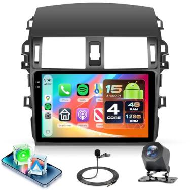 Imagem de Rádio estéreo 4 núcleos 4G + 128 G para Toyota Corolla 2009 2010 2011 2012 2013, sem fio, Android Auto, WiFi GPS, rádio com tela sensível ao toque de 9 polegadas para Corolla, rádio Bluetooth, câmera