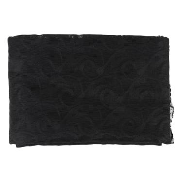 Imagem de Capa de mesa de jantar retangular luxuosa, rústica, vintage, padrão de renda, tecido de poliéster, toalha de mesa para festa, jantar, banquete, salão, estilo fazenda, 150 x 180 cm (Preta)